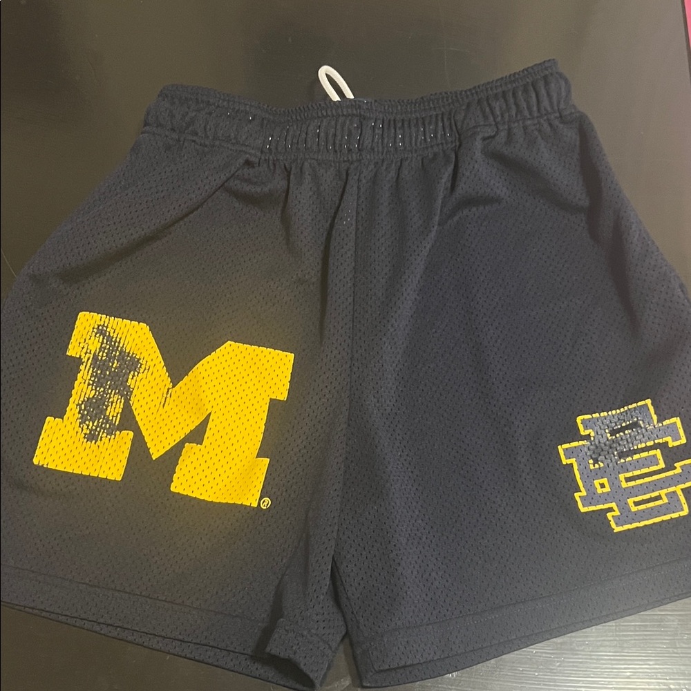 Eric Emanuel University of Michigan Men's Navy Mesh Shorts size large.